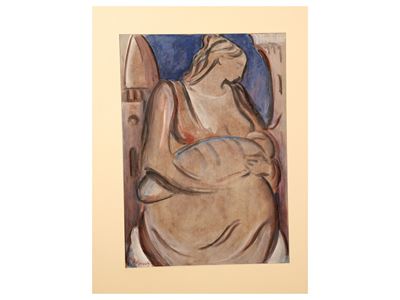 Maternità, Penelope e Ragazza con colomba (trittico), olio su faesite