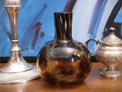 Barovier & Toso, Vaso in vetro di Murano color ambra, anni ’50