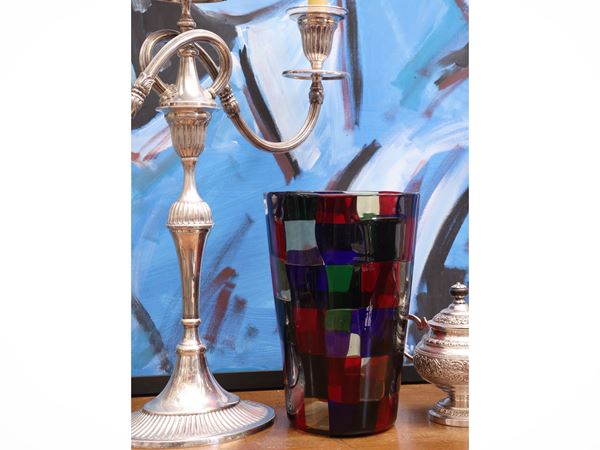 Vaso Fulvio Bianconi per Venini della serie Pezzati denominato "Parigi"