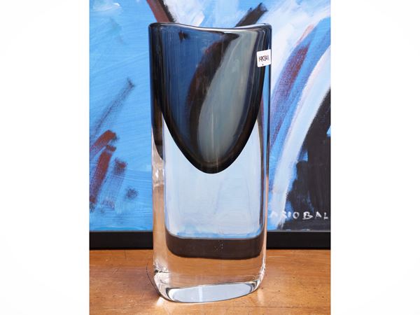 Vaso Antonio da Ros per Cenedese in vetro sommerso color fumé