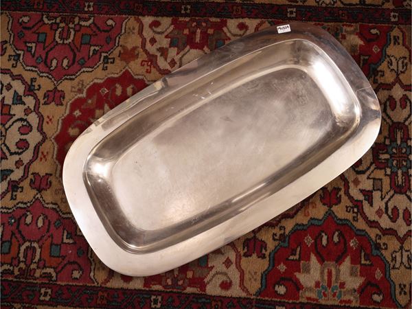 Large oval silver serving tray