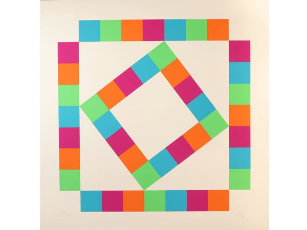 Max Bill - Organization of 44 colored squares 1981
