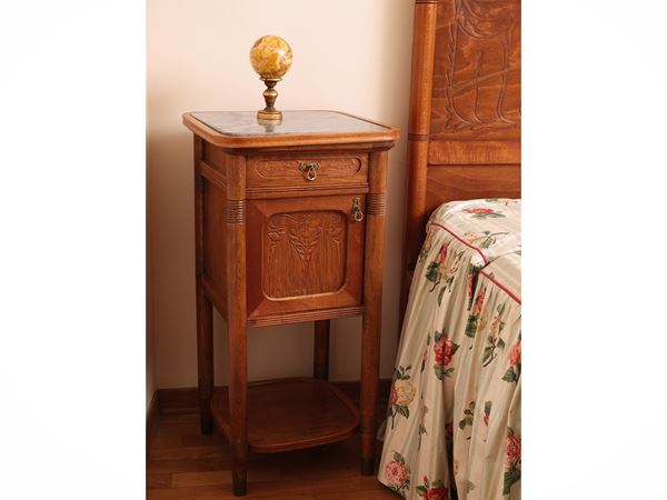 Pair of Art Nouveau beech bedside tables