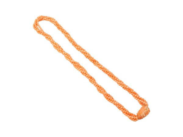 Pink coral necklace