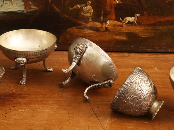 Serie di quattro saliere in argento