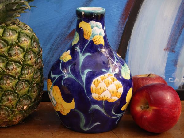 Glazed ceramic vase, attributable to Giuseppe Piombanti Ammannati