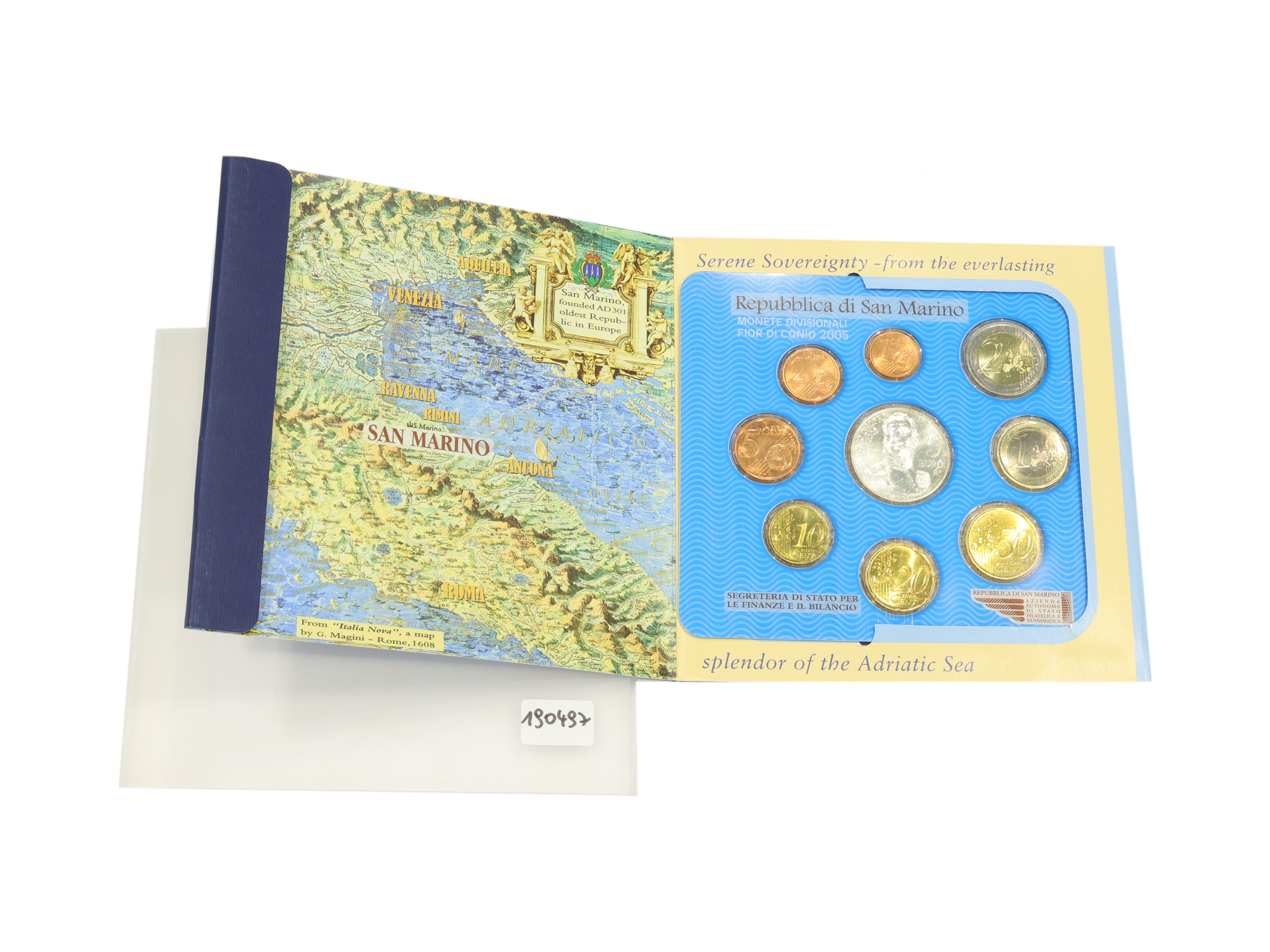Repubblica di San Marino, Set 9 monete divisionali 2005, 5 Euro in argento 925/1000