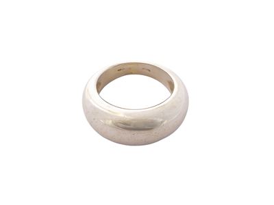 Anello in oro bianco 18Kt a fascia bombata, misura 14