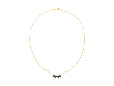 Catenina in oro giallo 18 kt con zaffiri e diamante