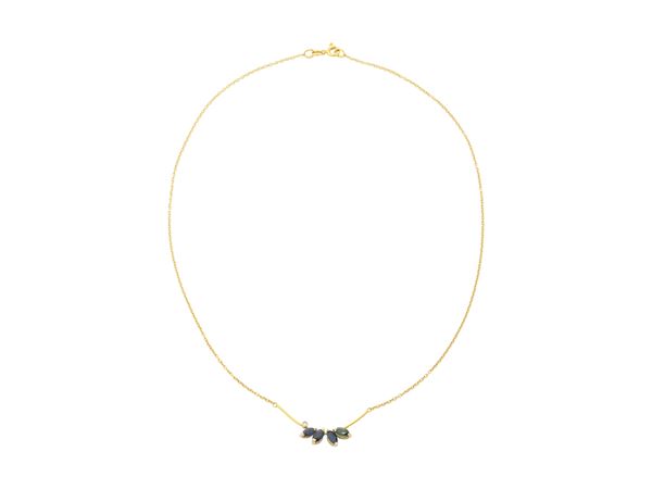 Catenina in oro giallo 18Kt e zaffiri  - Asta Gioielli e Orologi - Maison Bibelot - Casa d'Aste Firenze - Milano