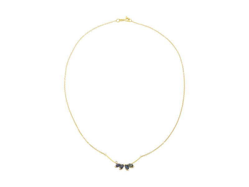 Catenina in oro giallo 18 kt con zaffiri e diamante