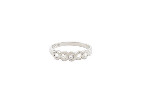 Recarlo, riviere ring in white gold and diamonds