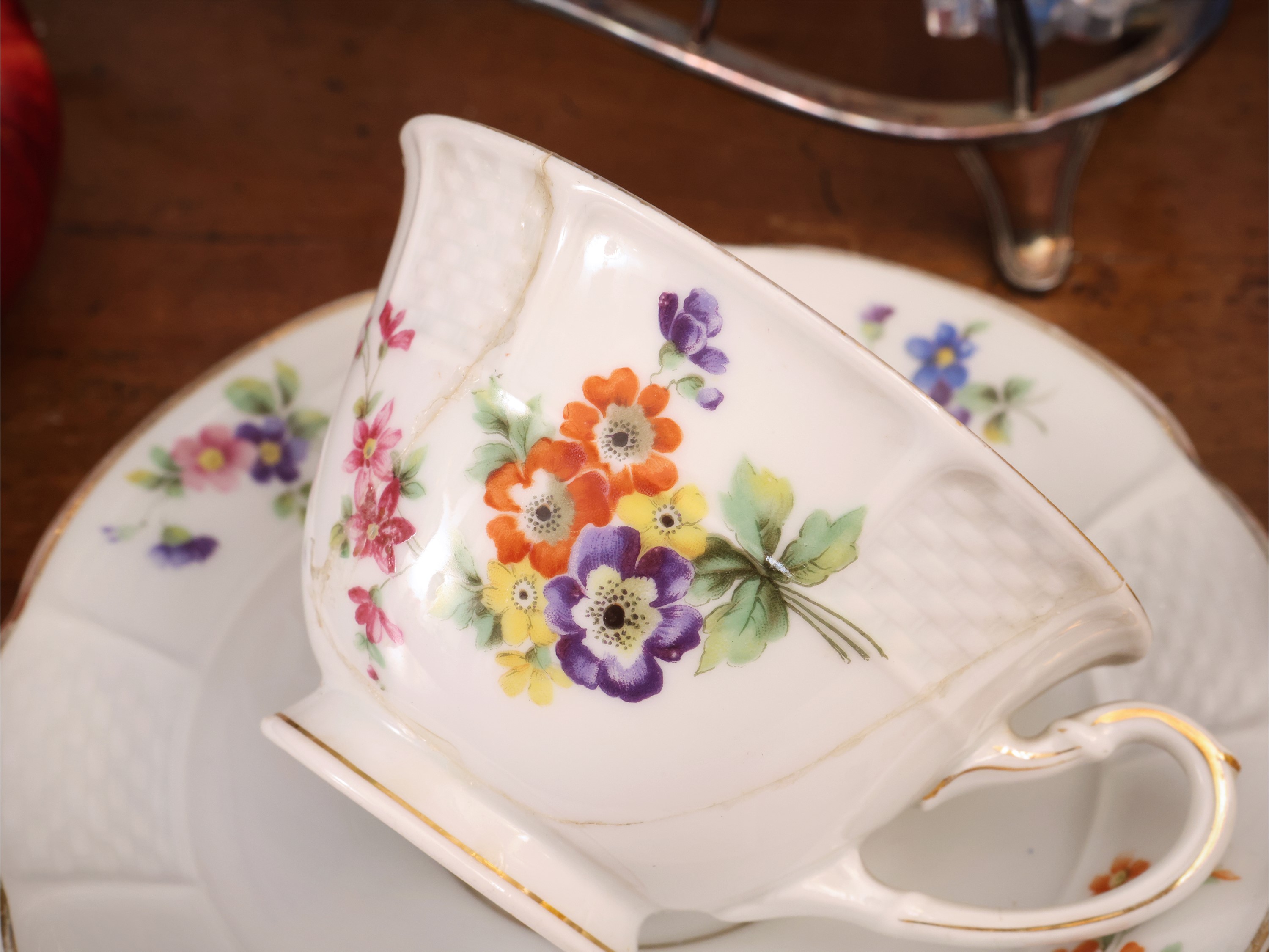 Set da brunch in porcellana Rosenthal, tazze con piattini, set per uova alla coque e formaggiera ...