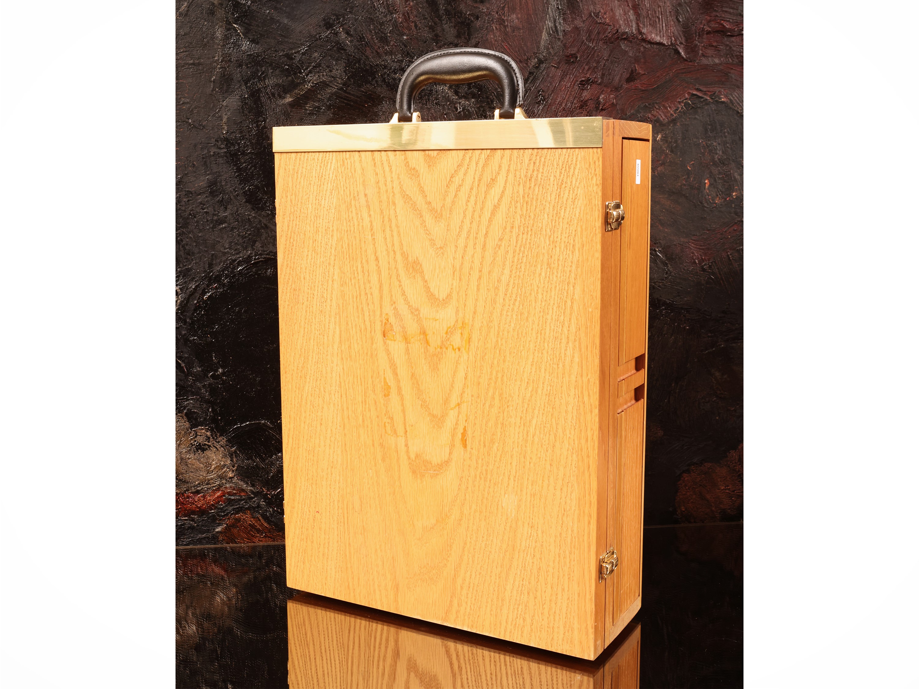 Grande scatola/cassettiera in legno per colori da pittura
