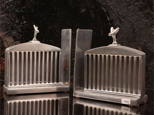 Pair of aluminum bookends, Eichholtz