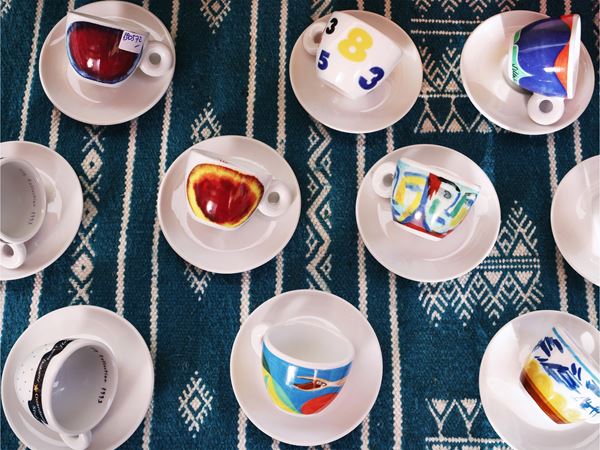Collection of porcelain coffee cups