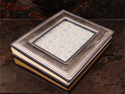 Album per fotografie con dettaglio in argento, cm 35x30