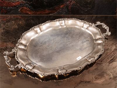Vassoio a guantiera in argento, dimensioni 50x30 cm