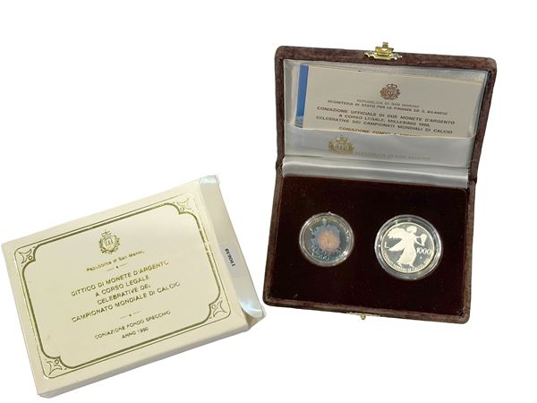 San Marino 1990, Diptych of legal tender silver coins