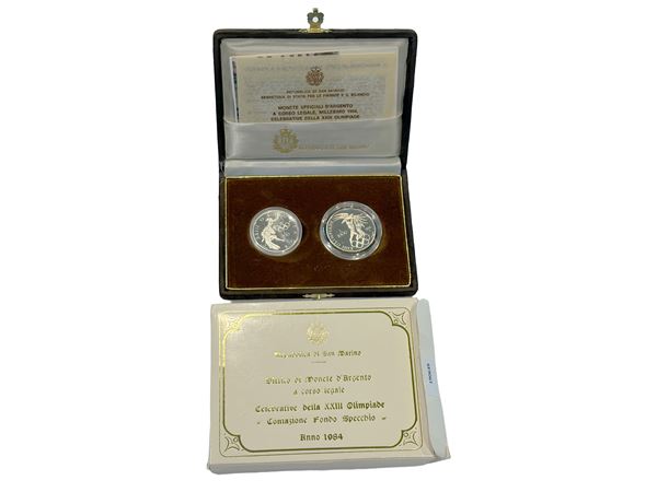 San Marino 1984, Dittico monete in argento a corso legale