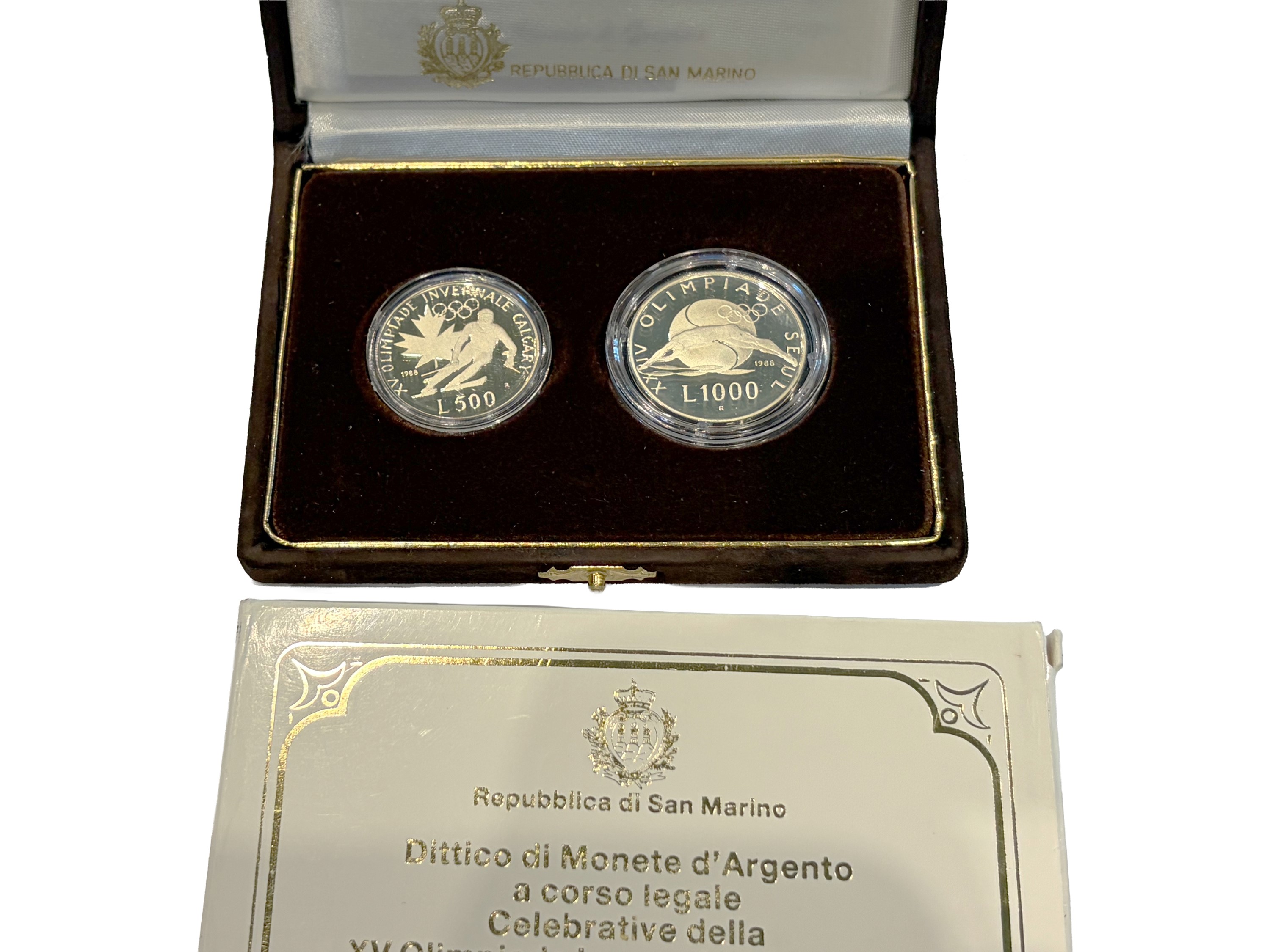 San Marino 1988 e 1991, Due Dittici Monete in Argento a Corso Legale