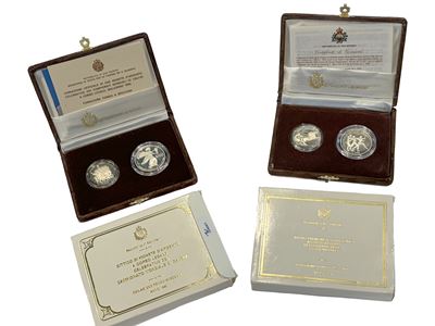 San Marino 1990 e 1992, Due Dittici Monete in Argento a Corso Legale