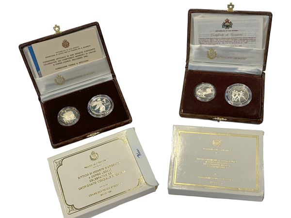 San Marino 1990 e 1992, Due Dittici monete in argento a corso legale