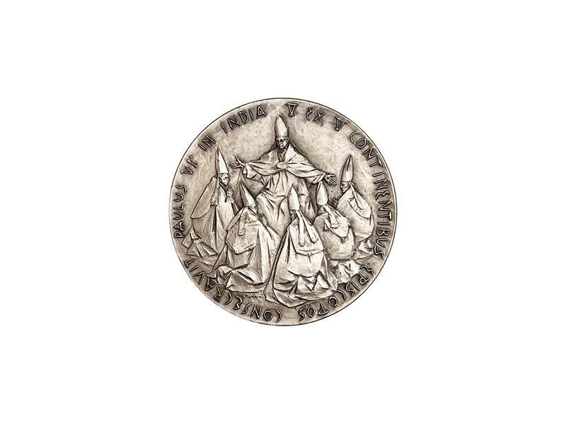 Vaticano, Medaglia papale straordinaria ufficiale commemorativa del Viaggio in India di Paolo VI,...