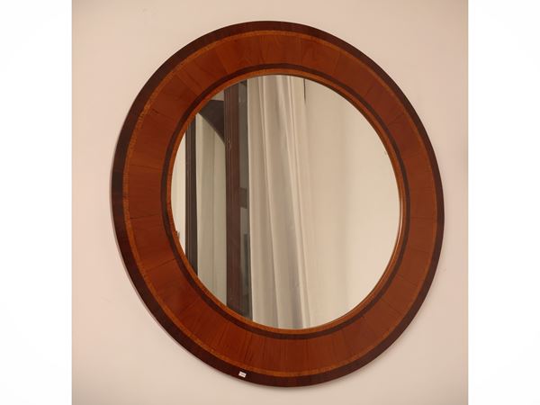 Large mirror veneered in various essences