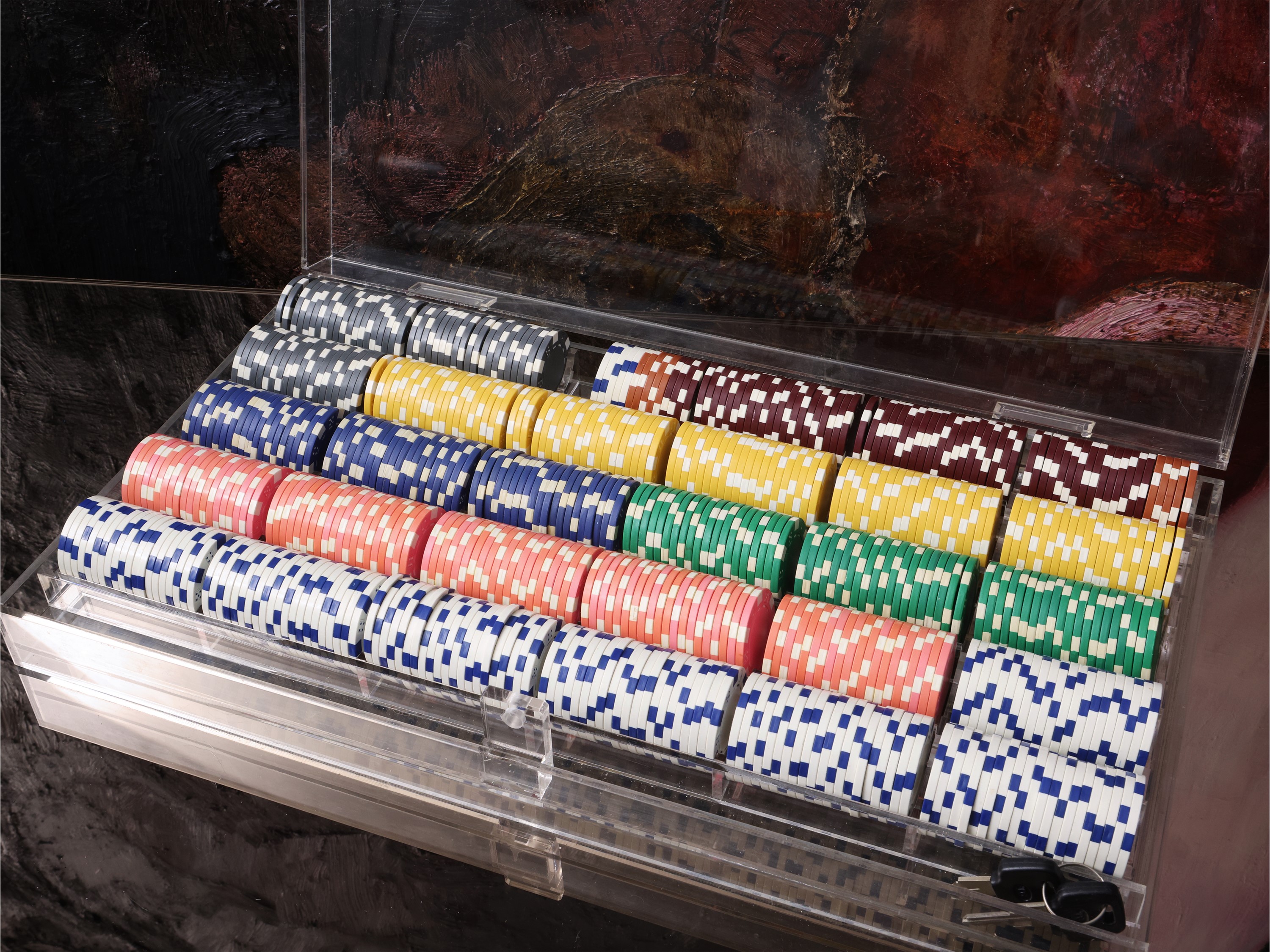Set di accessori da gioco con scatola per roulette e backgammon