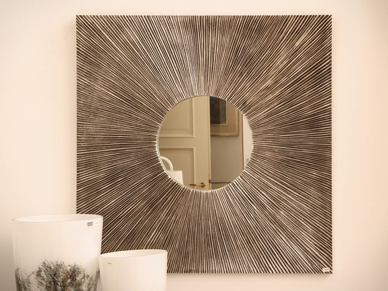 Specchio a raggiera di gusto moderno, cm 80x80