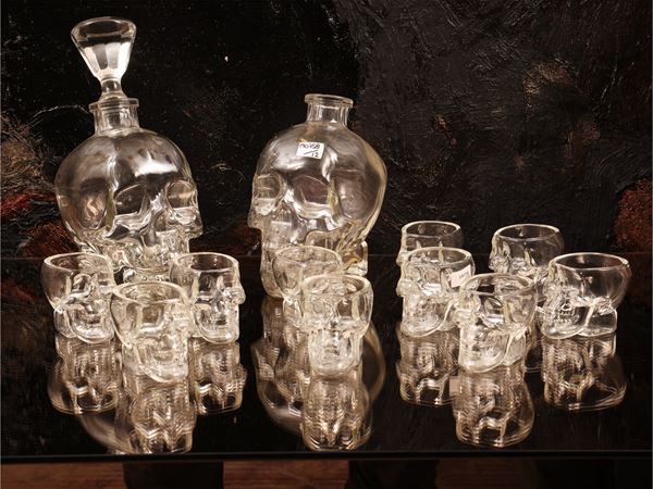 Set da liquore in vetro incolore