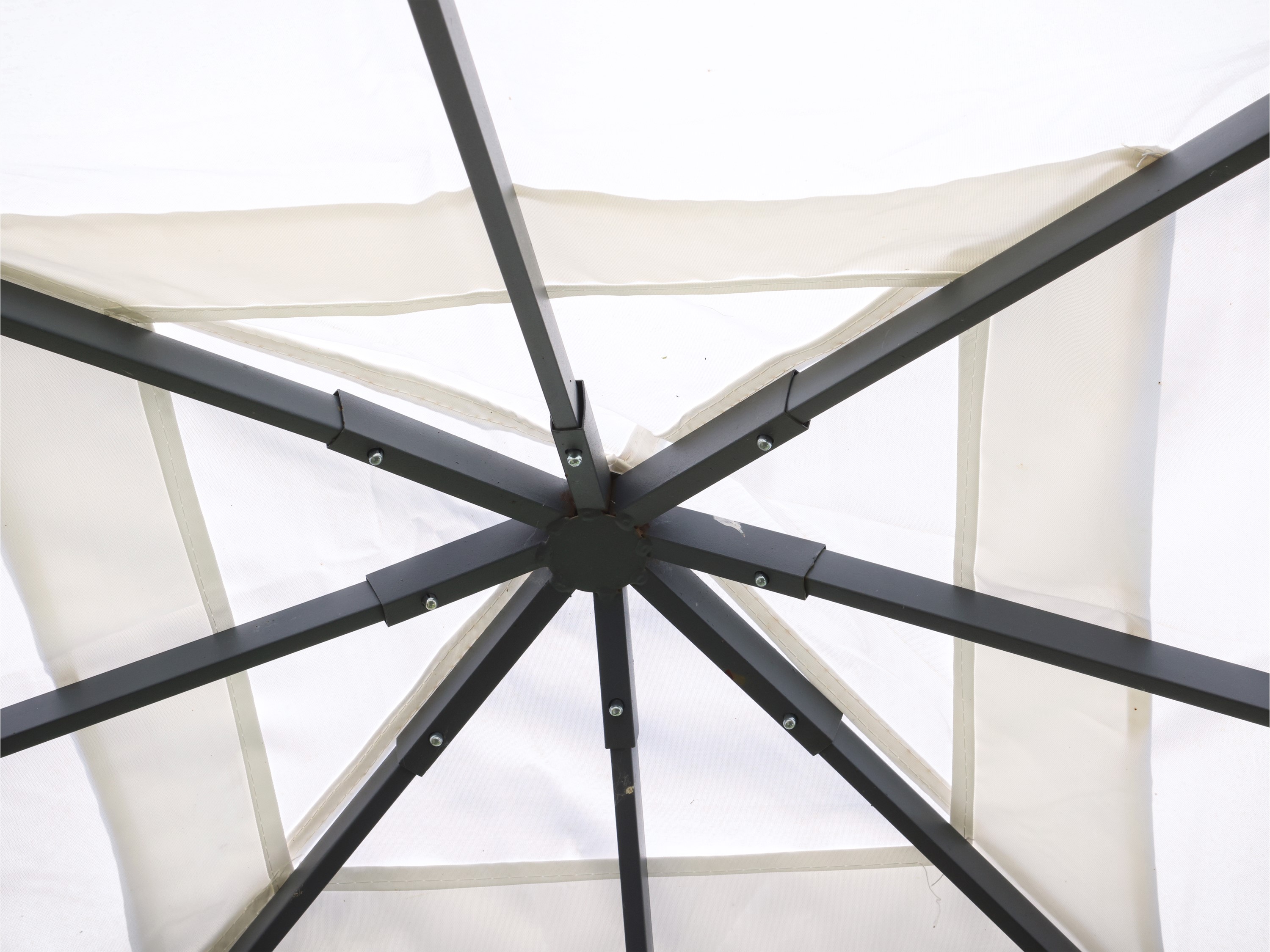 Gazebo da giardino, struttura in metallo laccato nero