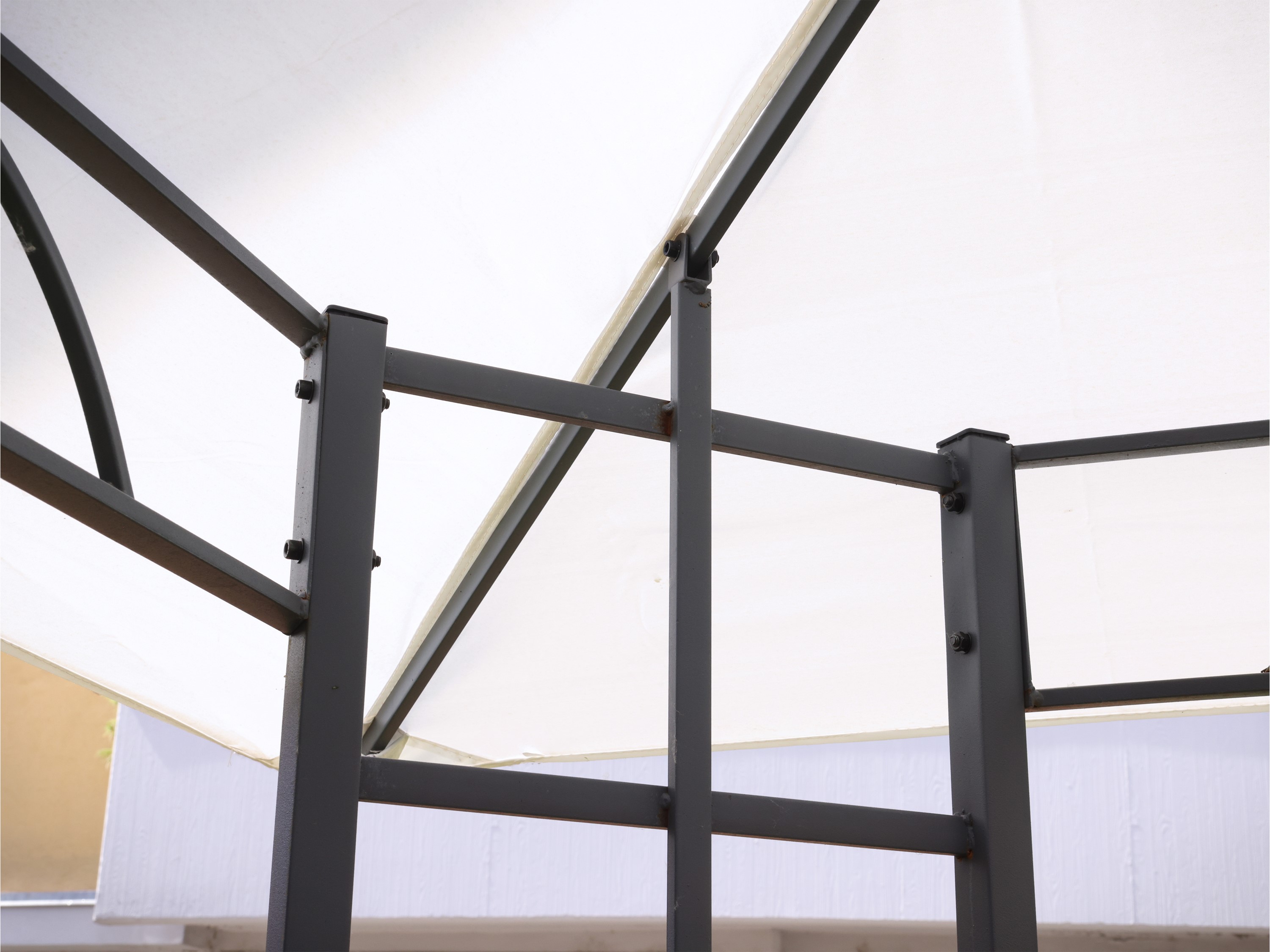 Gazebo da giardino, struttura in metallo laccato nero