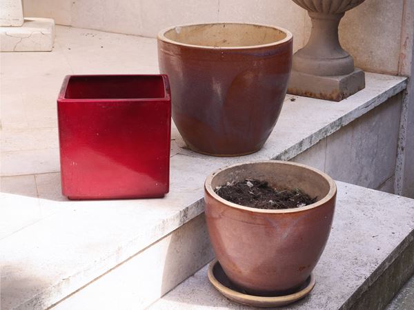 Three garden pots