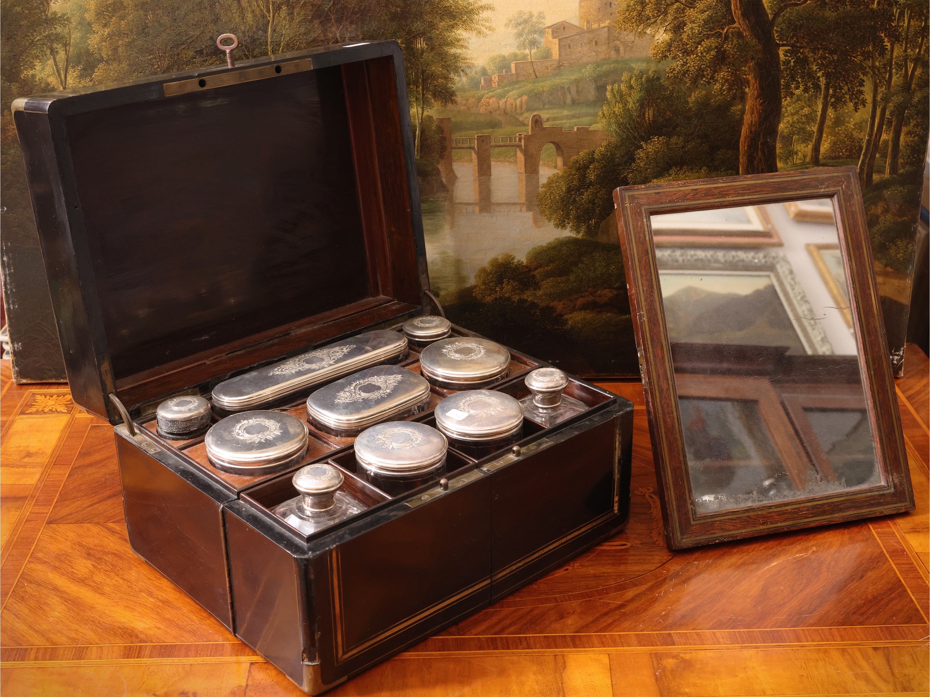 Necessaire da viaggio, legno ebanizzato, metà XIX secolo