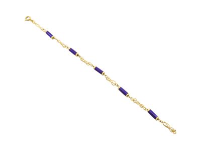Unoaerre, bracciale in oro giallo 18 Kt e smalto blu