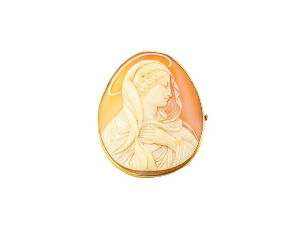 Spilla cammeo con montatura in oro 14Kt