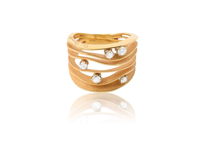 Cammilli, Anello, in Oro Orange Apricot 18kt e Diamanti