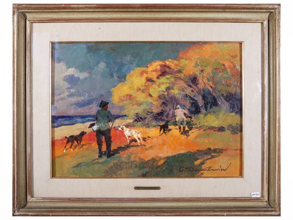 Carlo Domenici : Hunting in the pine forest  - Auction Modern and Contemporary Art - Maison Bibelot - Casa d'Aste Firenze - Milano