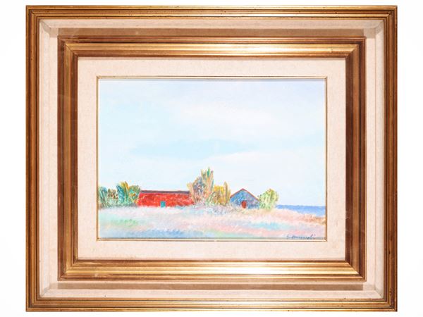 Alfonso Omiccioli : Shed and house in Fregene  - Auction Déballage. Deals at Auction - Maison Bibelot - Casa d'Aste Firenze - Milano