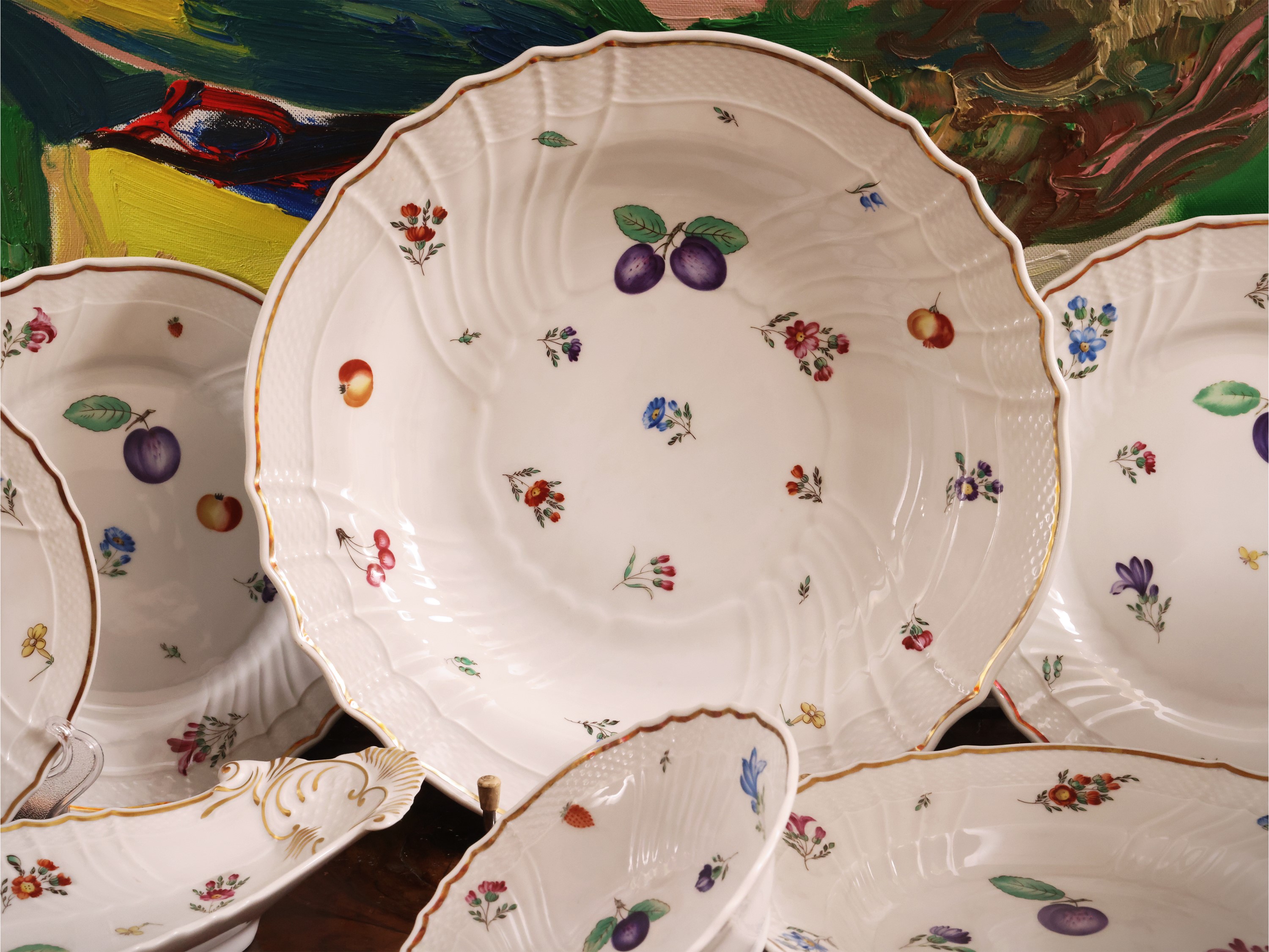 Richard Ginori, Servizio di piatti in porcellana decorato “Italian Fruits”