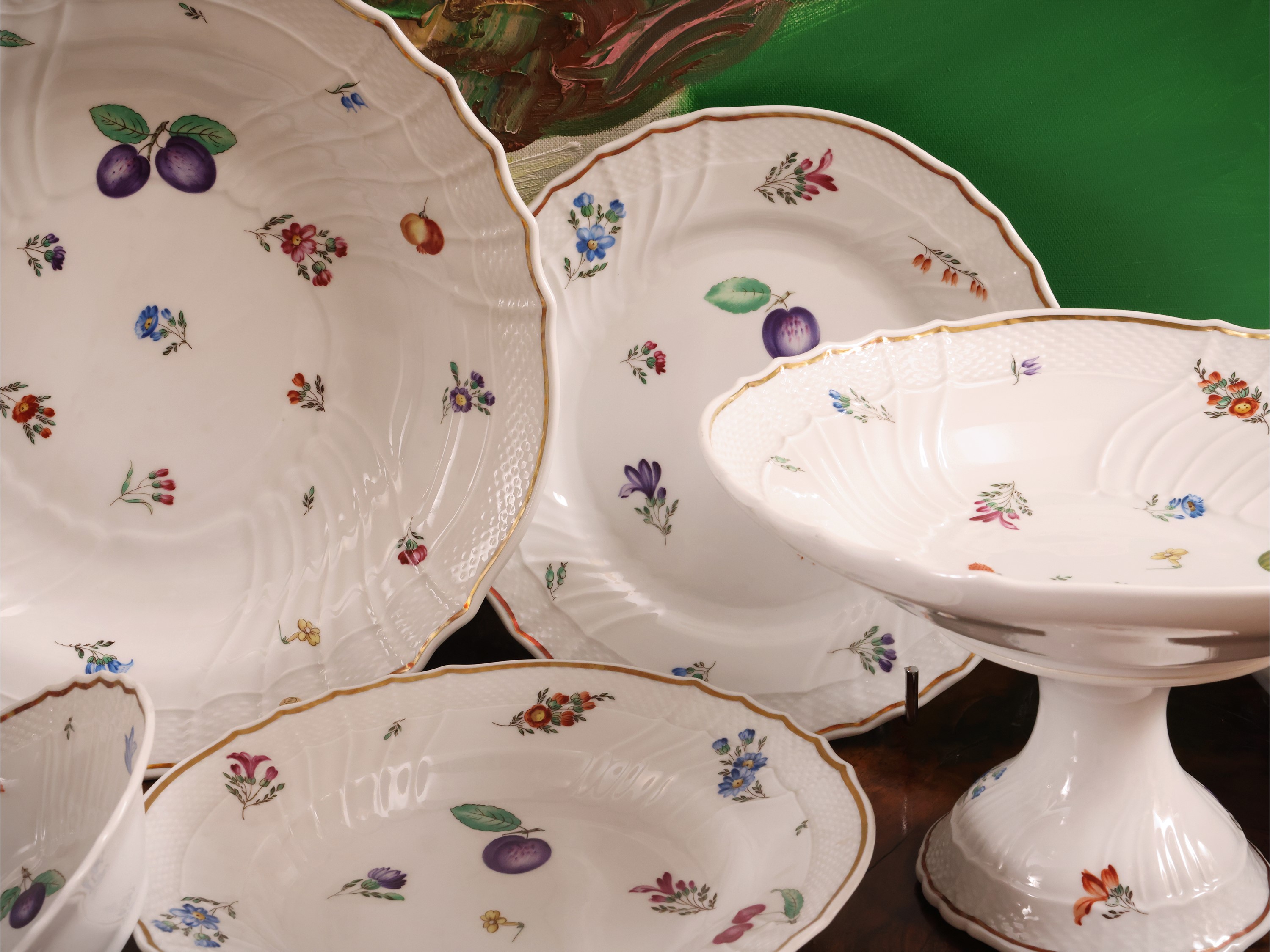Richard Ginori, Servizio di piatti in porcellana decorato “Italian Fruits”