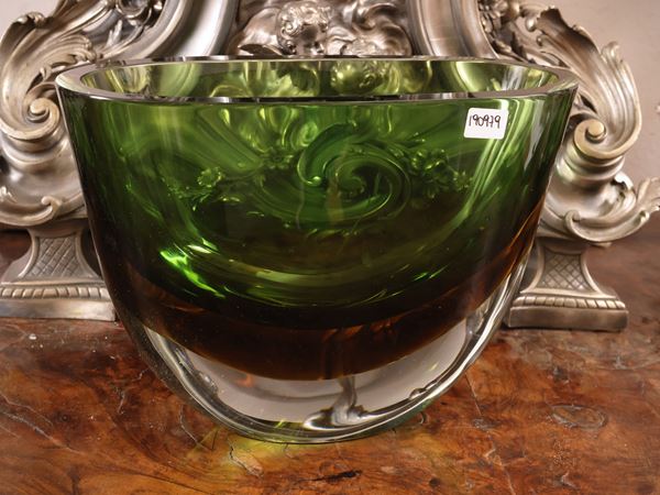 Submerged glass vase, Flavio Poli, Seguso Vetri d'Arte