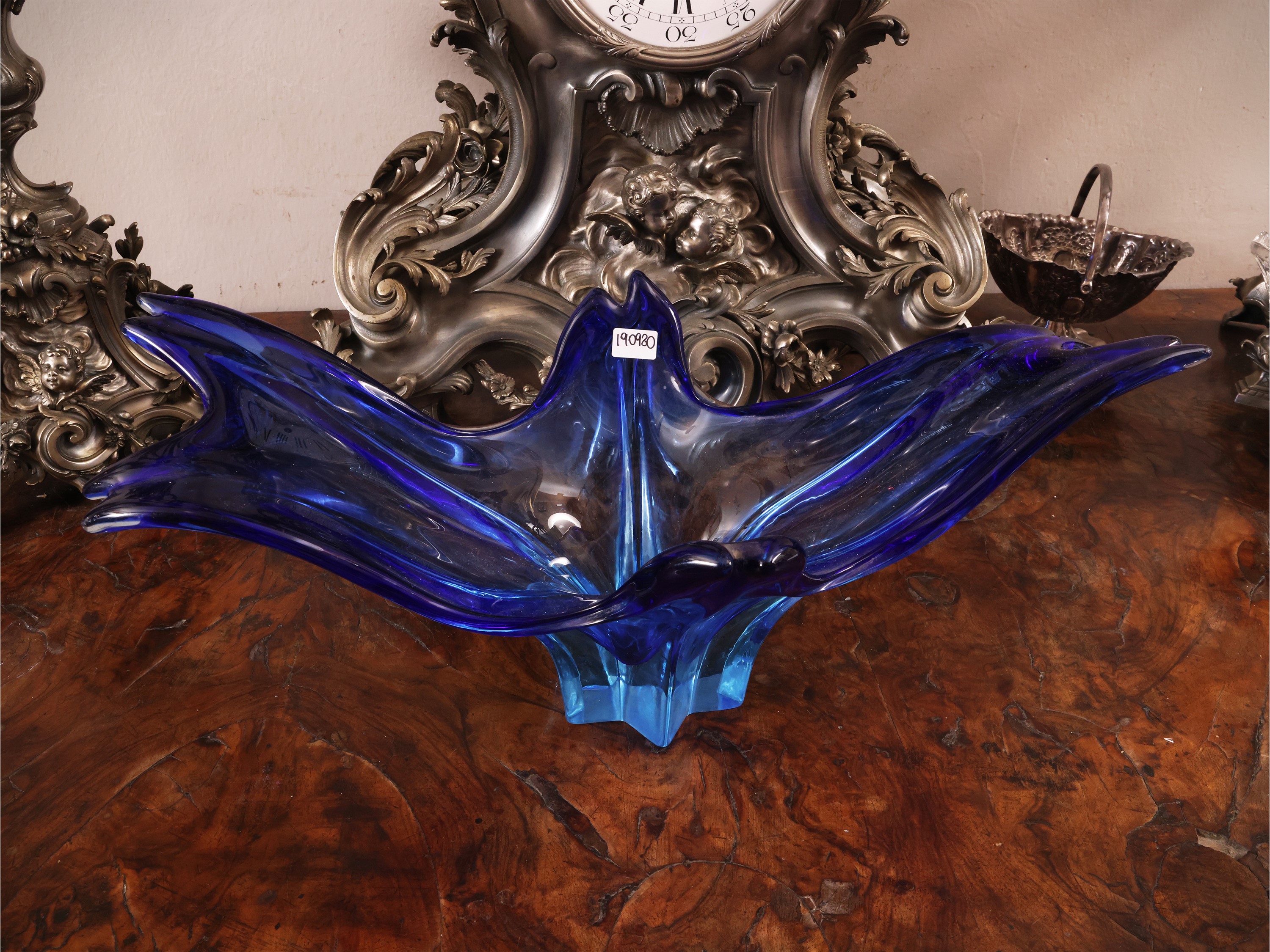 Murano, Centrotavola in vetro blu e azzurro (anni Cinquanta)