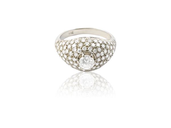 Anello in oro bianco 18Kt e diamanti