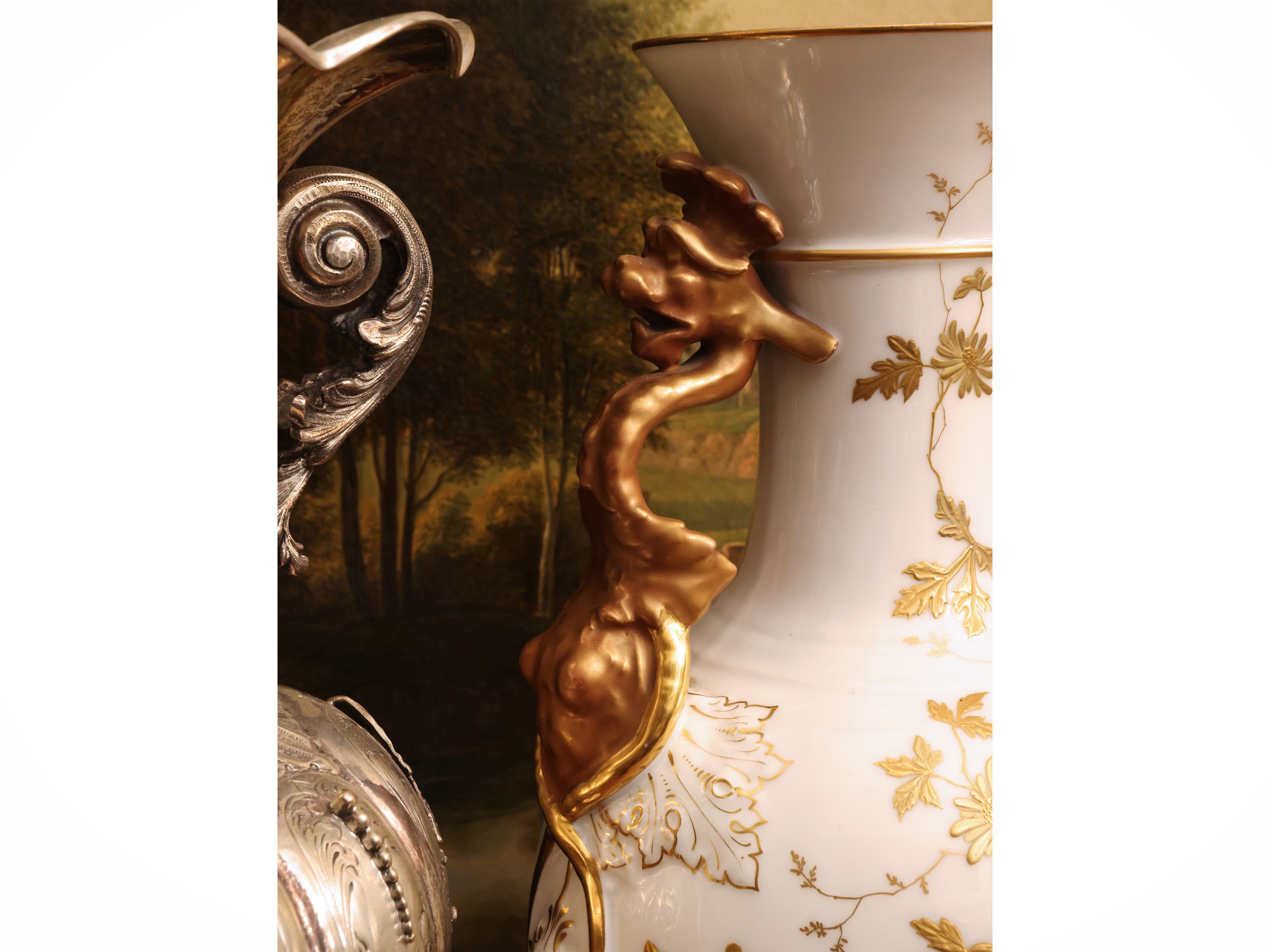 Ginori, Grande vaso ad anfora in porcellana, fine XIX secolo