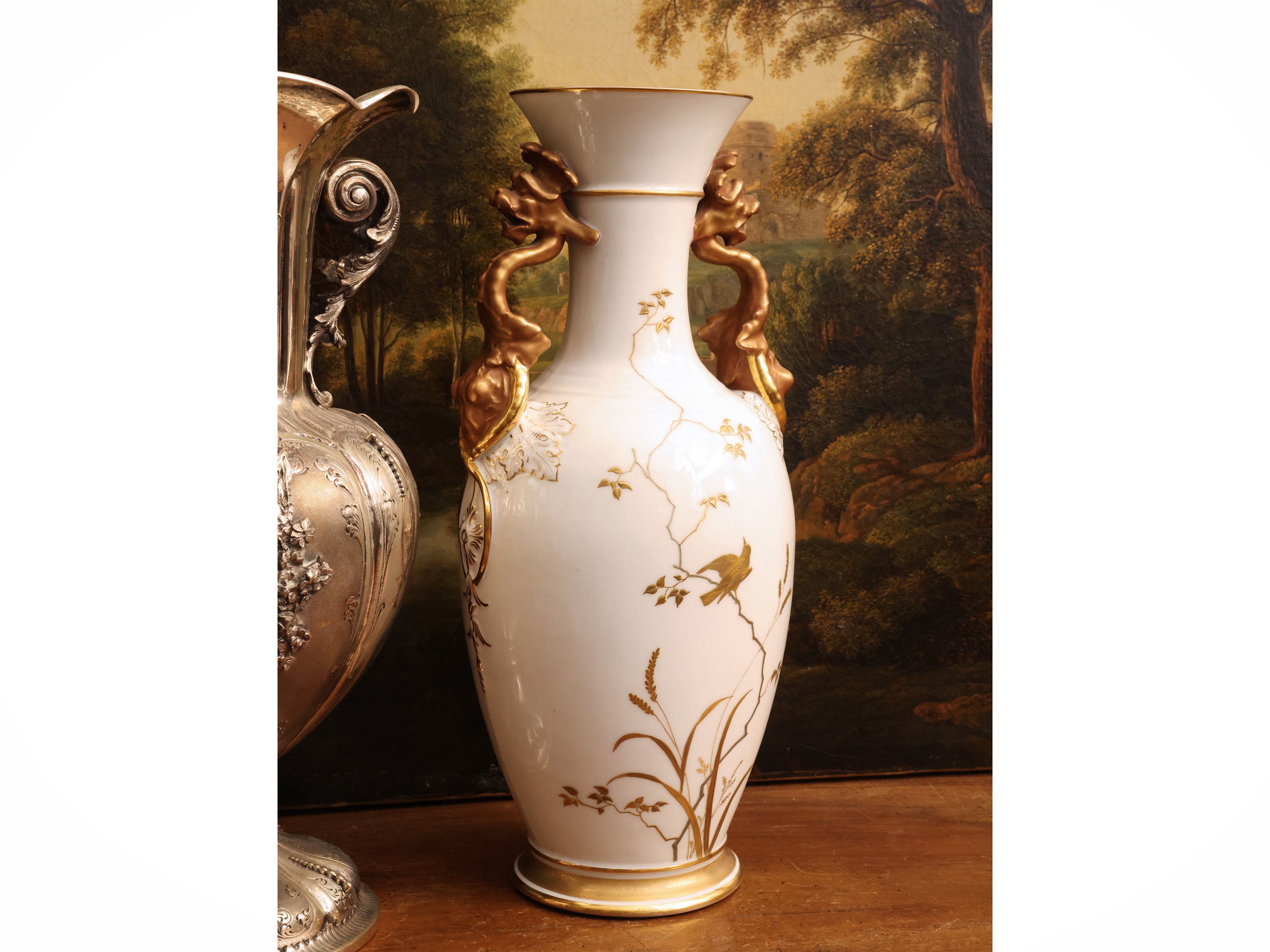 Ginori, Grande vaso ad anfora in porcellana, fine XIX secolo
