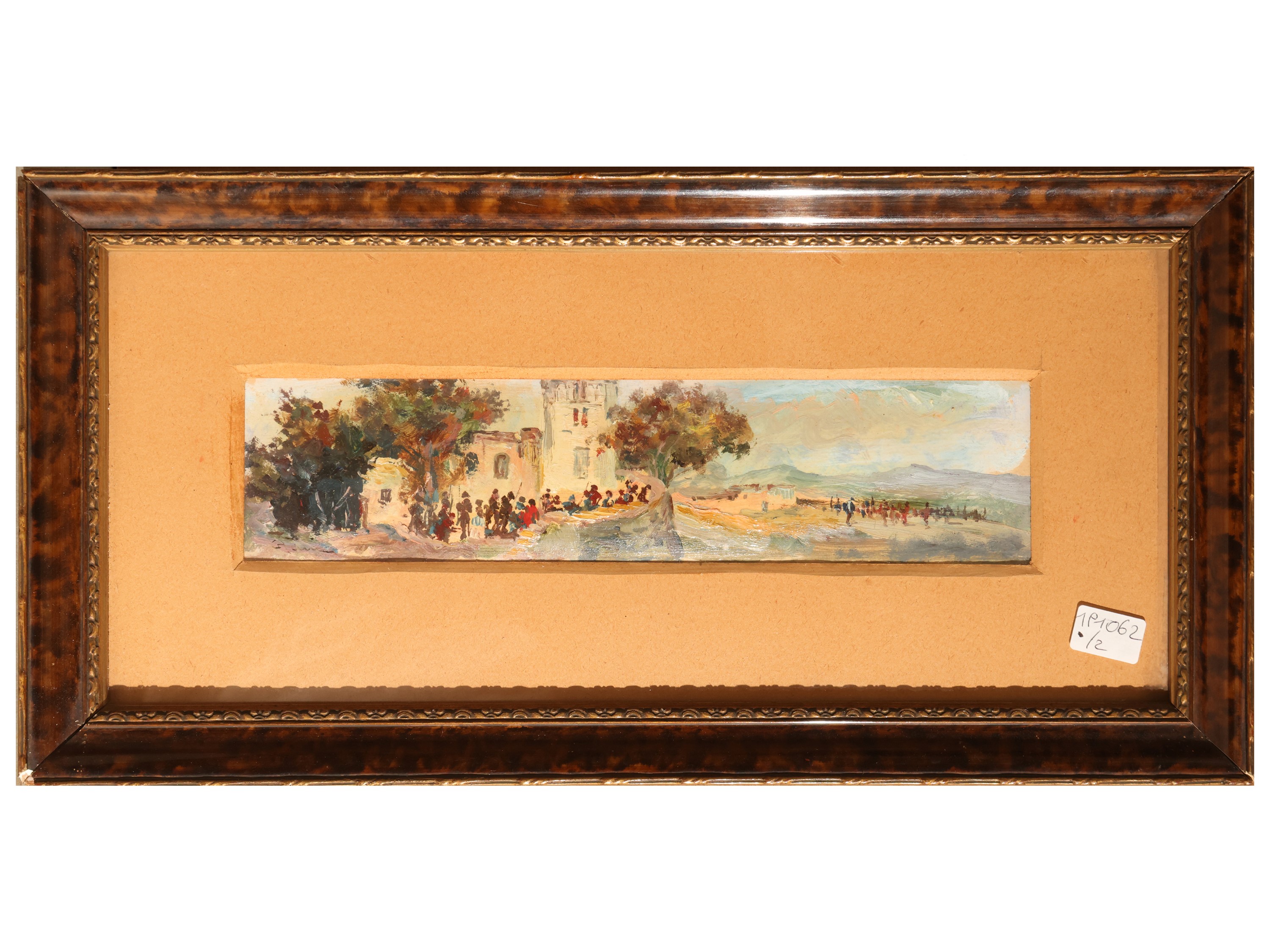 Fortunato Giulio Faini - Paesaggio con personaggi – Veduta di canale con barche