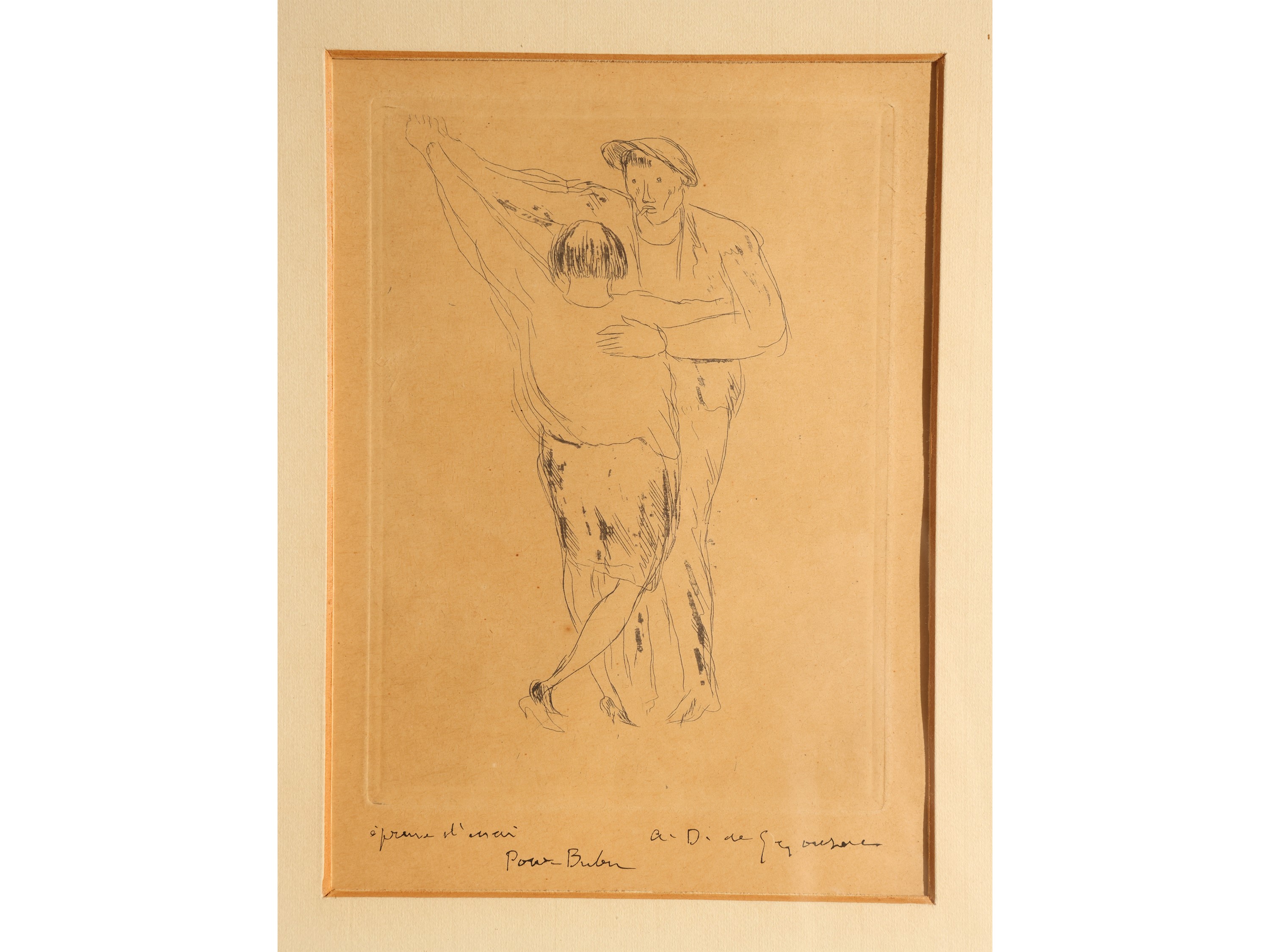 André Albert Marie Dunoyer De Segonzac - Il ballo, incisione in matrice